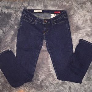 X2 Like new skinny jeans, size 4 long.  Dark blue